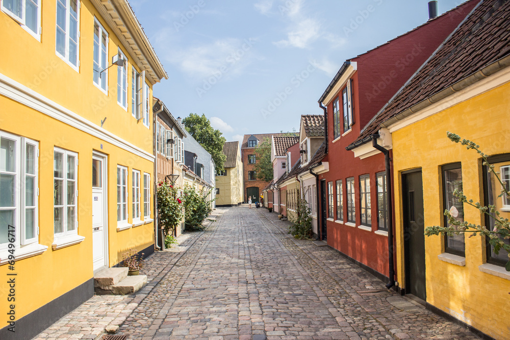 Historische Gasse in Odense (Fyn Danmark)