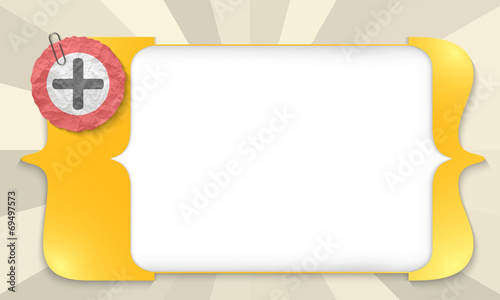 yellow square brackets for entering any text with plus symbol