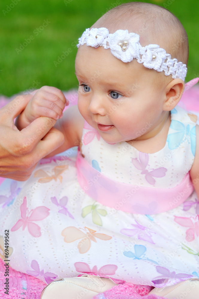 child, happiness and people concept - adorable baby girl child, happiness and people concept - adorable baby girl