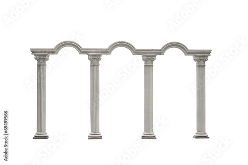 Roman columns gate isolated on white with Clipping Path Fototapet