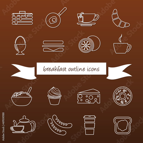 breakfast outline icons