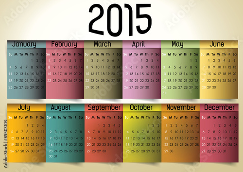 Colorful 2015 Calendar