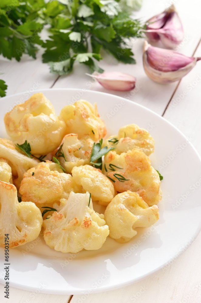 Cauliflower baked with egg and herbs Cauliflower baked with egg and herbs