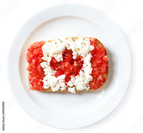 Sandwich with flag of Canada Isolated on  white