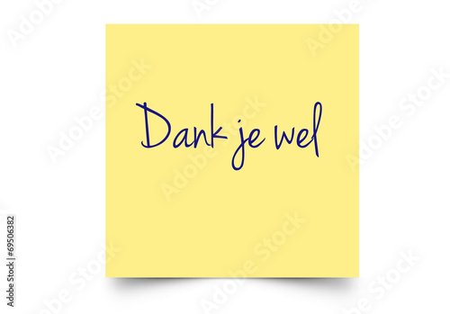 Fotografie post it dank je wel niederländisch