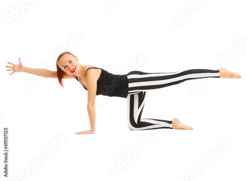 Pretty woman doing yoga