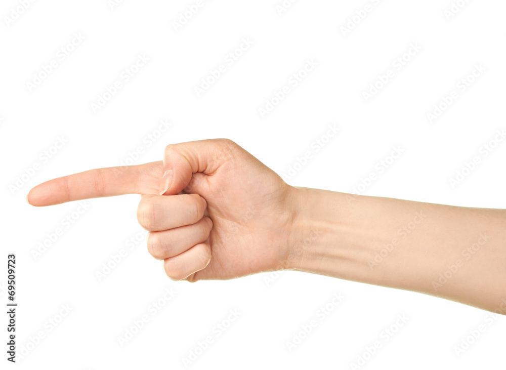 Female caucasian hand gesture isolated Female caucasian hand gesture isolated