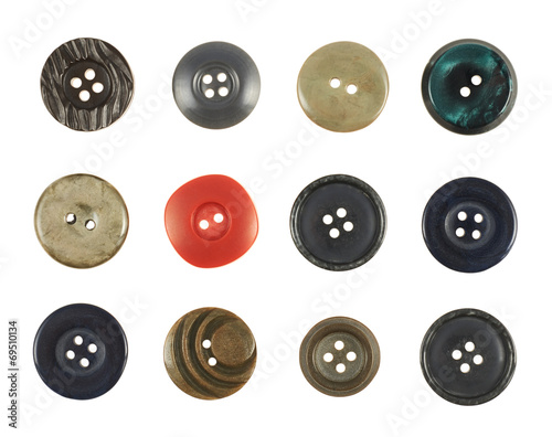 Multiple sew-through buttons isolated