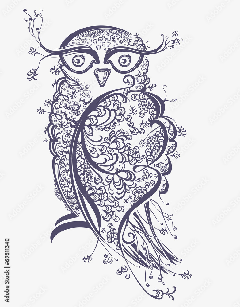 Fototapeta premium Owl. Beautiful graphics illustration.