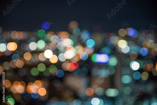 Urban city night light bokeh , defocused blur background © ake1150