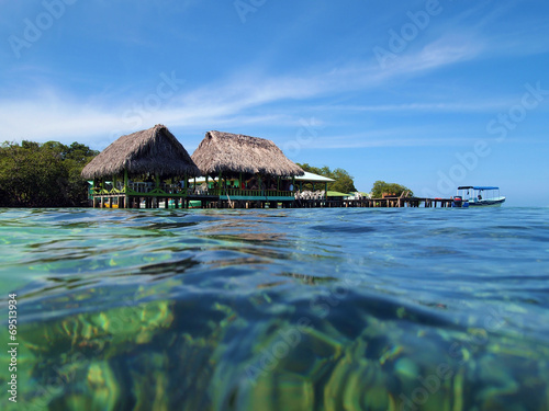 Restaurant over the sea in Bocas del Toro
