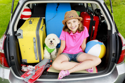 Travel - family ready for the travel for vacation
