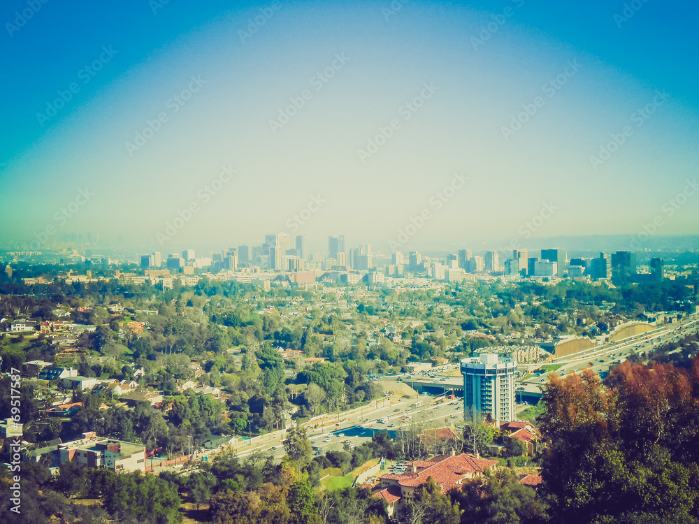 Fototapeta premium Retro look View of Los Angeles California