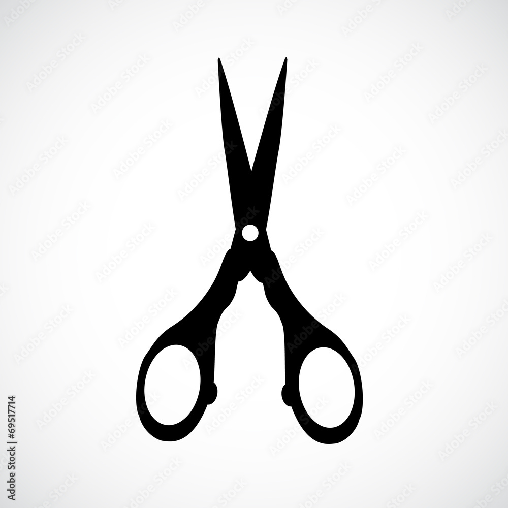 Isolated black scissors on white background Isolated black scissors on white background