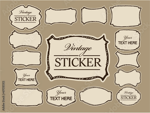 Hand drawing frame and sticker set