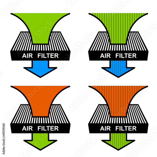 vector air filter symbols
