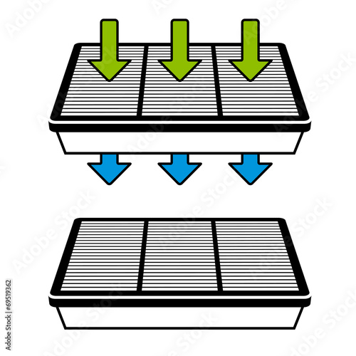 vector air filter flow symbols