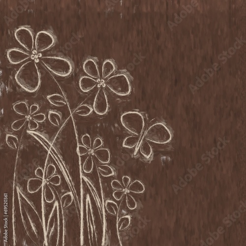 Fototapeta Naklejka Na Ścianę i Meble -  painted floral card