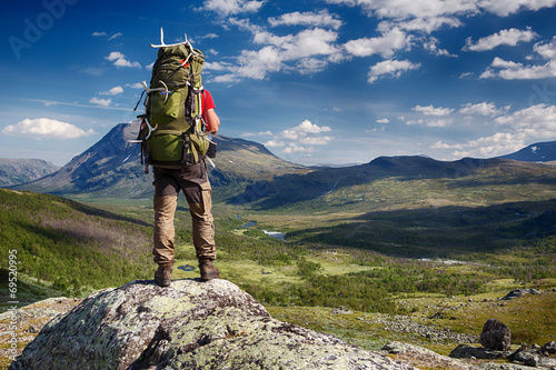 Fotótapéta Hiker in the Wilderness of Sweden