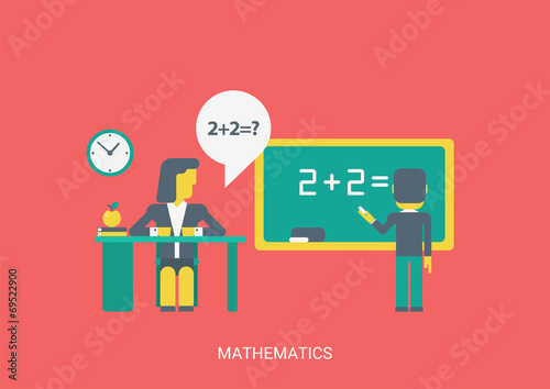 Flat vector math algebra abstract lesson education study do sums
