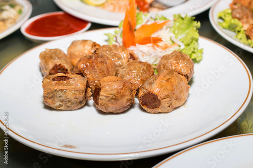 Deep Fried Chicken Roll, Thai food