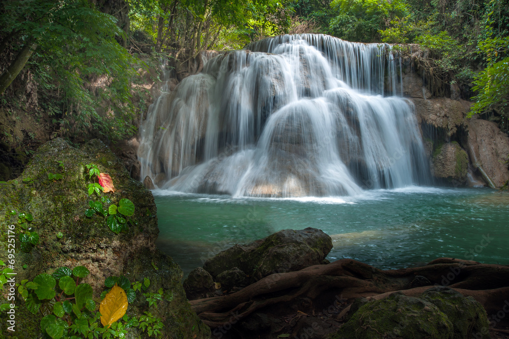 Obraz premium waterfall in deep forest