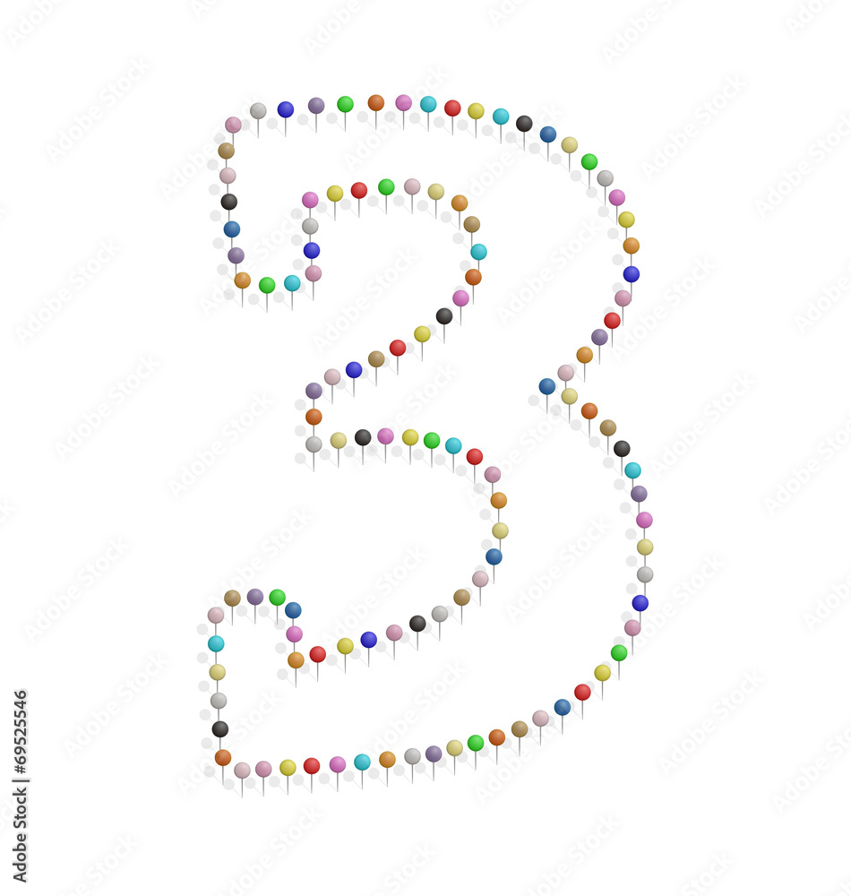 number three with pushpin number three with pushpin