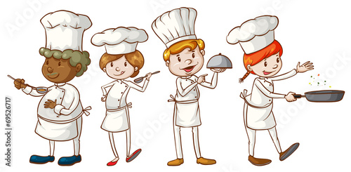 Simple sketches of chefs