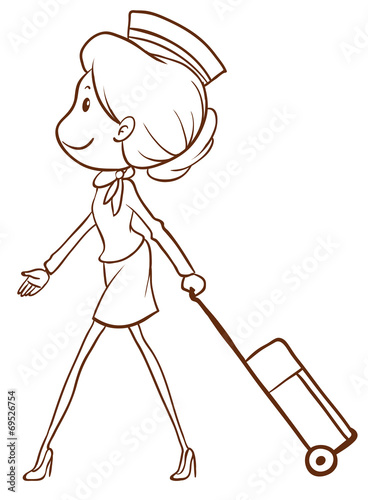 A simple sketch of an air hostess