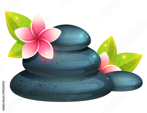 Peaceful and relaxing card with spa items isolated