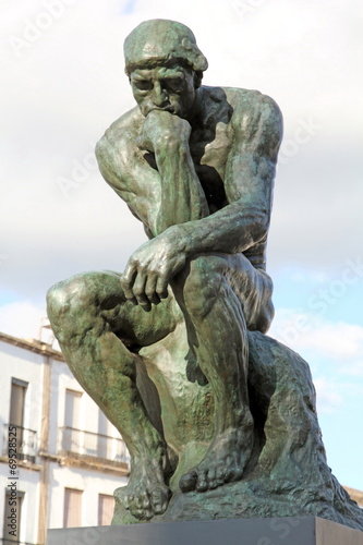 The Thinker sculpture by Rodin,Caceres main square, Spain