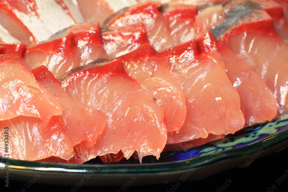 Japanese healthy sashimi of Amberjack food