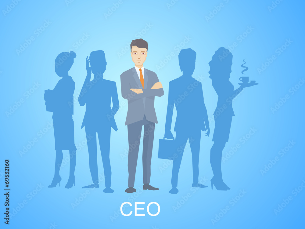 Vector illustration of a portrait of the leader of a businessman Vector illustration of a portrait of the leader of a businessman