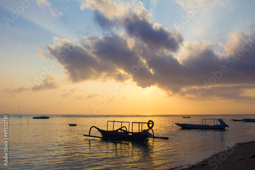 View of sunrise from Lembongan island