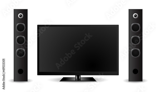 tv home theater with sound speaker