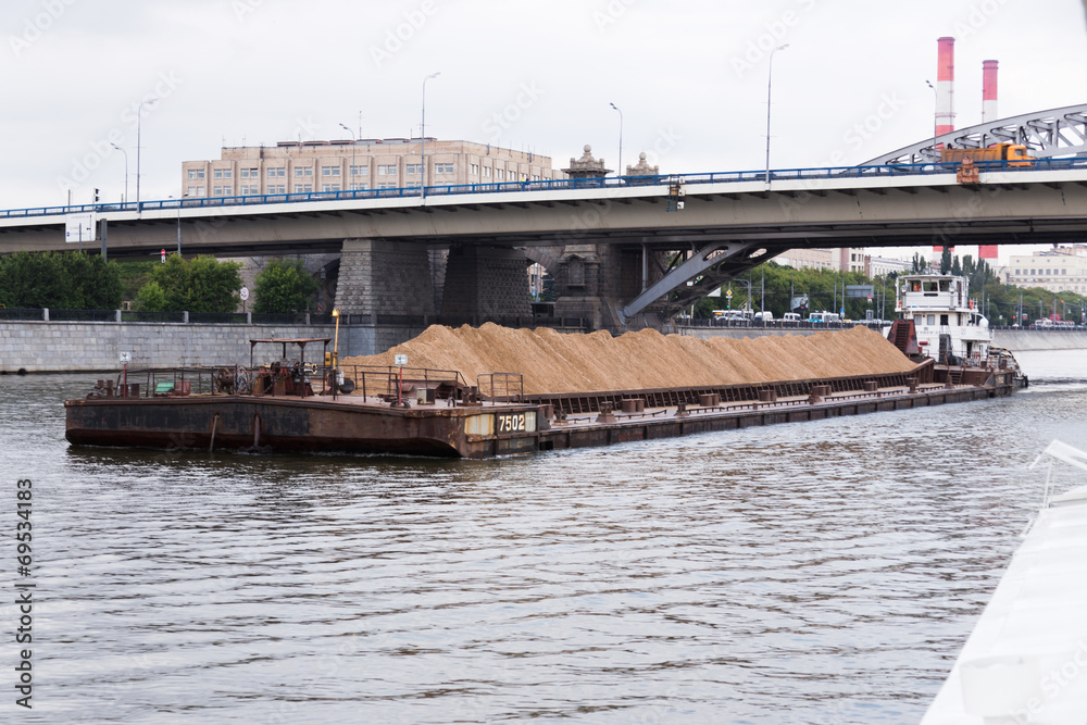 barge with sand barge with sand