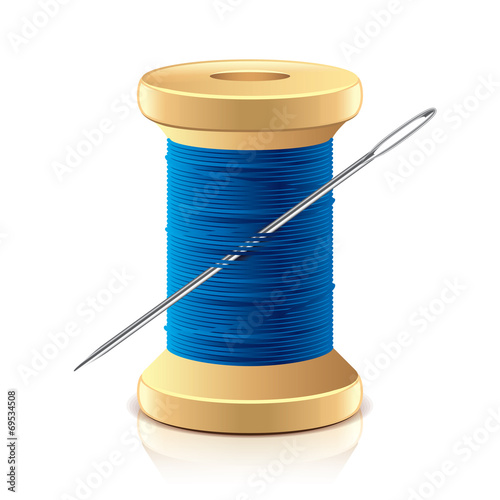 Needle and thread spool vector illustration