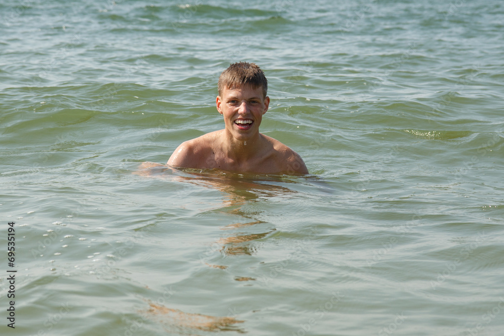 A boy in water