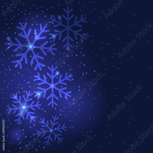 Christmas snowflakes greeting background