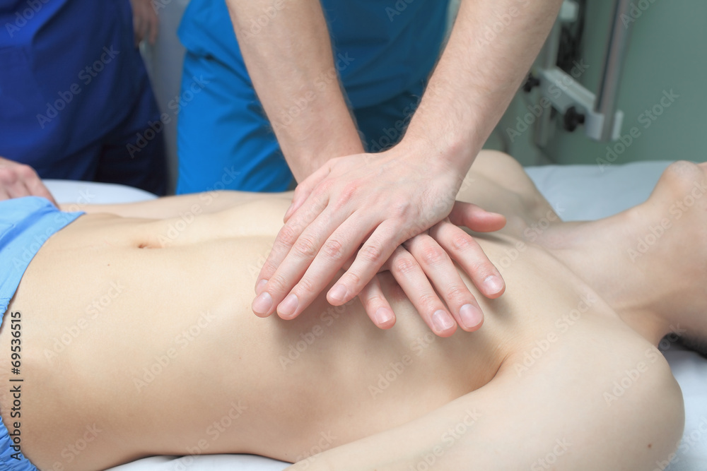 In the process of resuscitation (first aid) In the process of resuscitation (first aid)