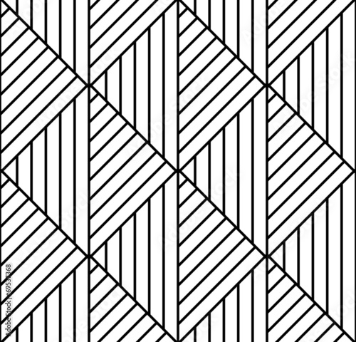 Naklejka Seamless geometric pattern in op art design. Vector art.