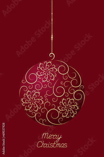 Elegant Christmas ball with floral pattern