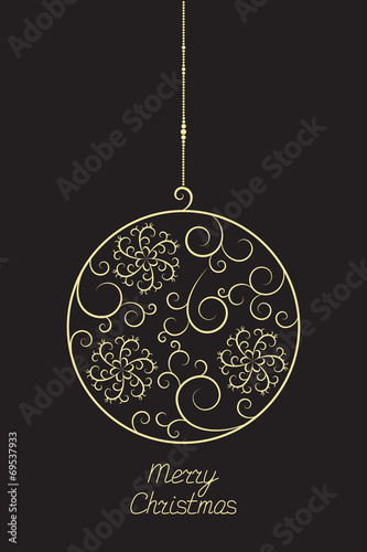 Elegant Christmas ball with floral pattern