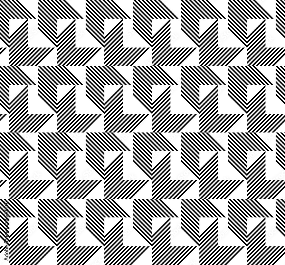 Black and white geometric seamless pattern
