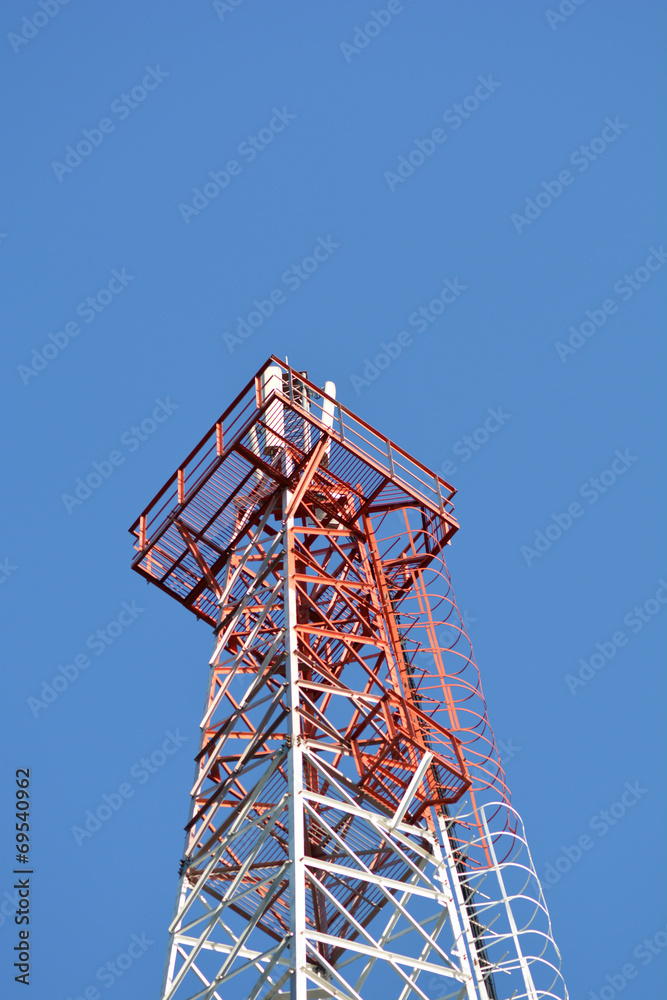 Telecommunication mast with microwave link, TV transmitter