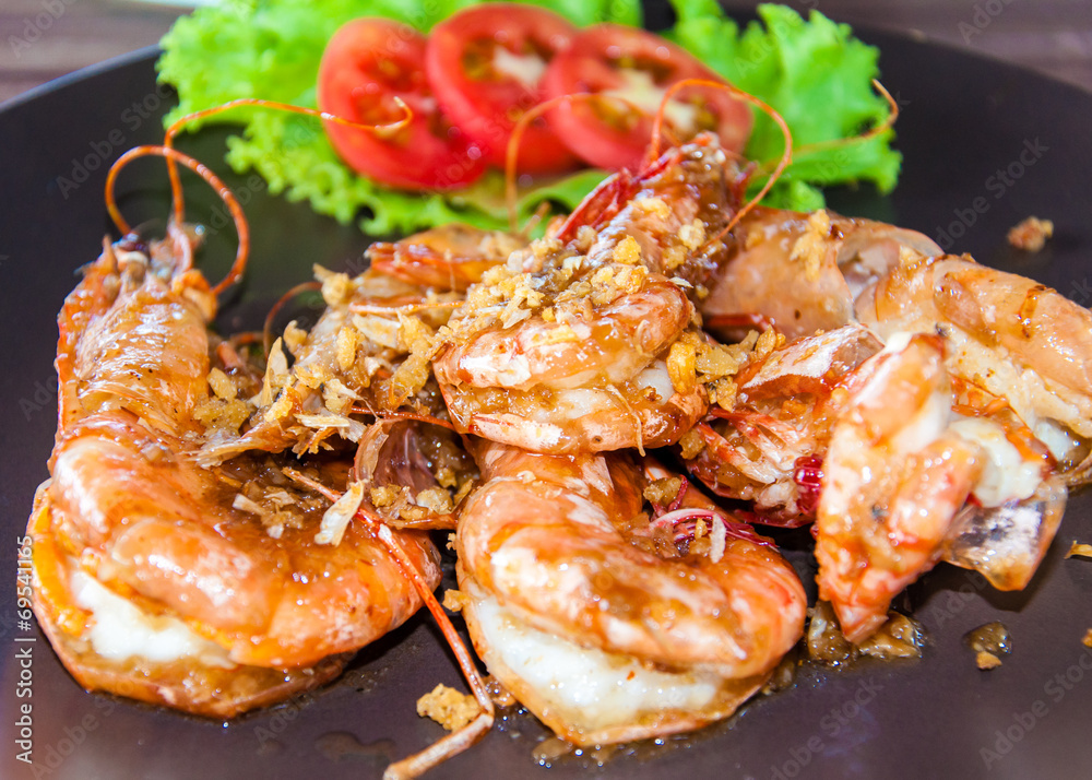 Close up on Traditional Thai dish with spicy shrimps Close up on Traditional Thai dish with spicy shrimps