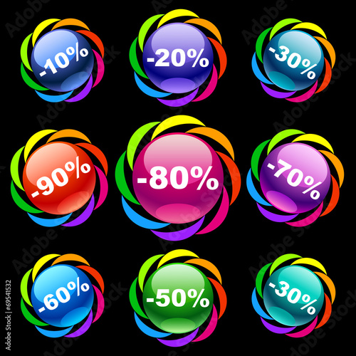 Colorful discount labels 1