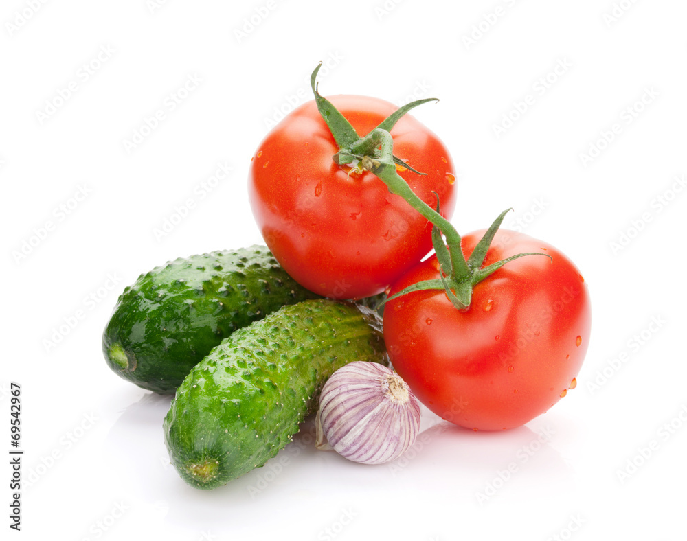 Fresh ripe clean vegetables with water drops Fresh ripe clean vegetables with water drops