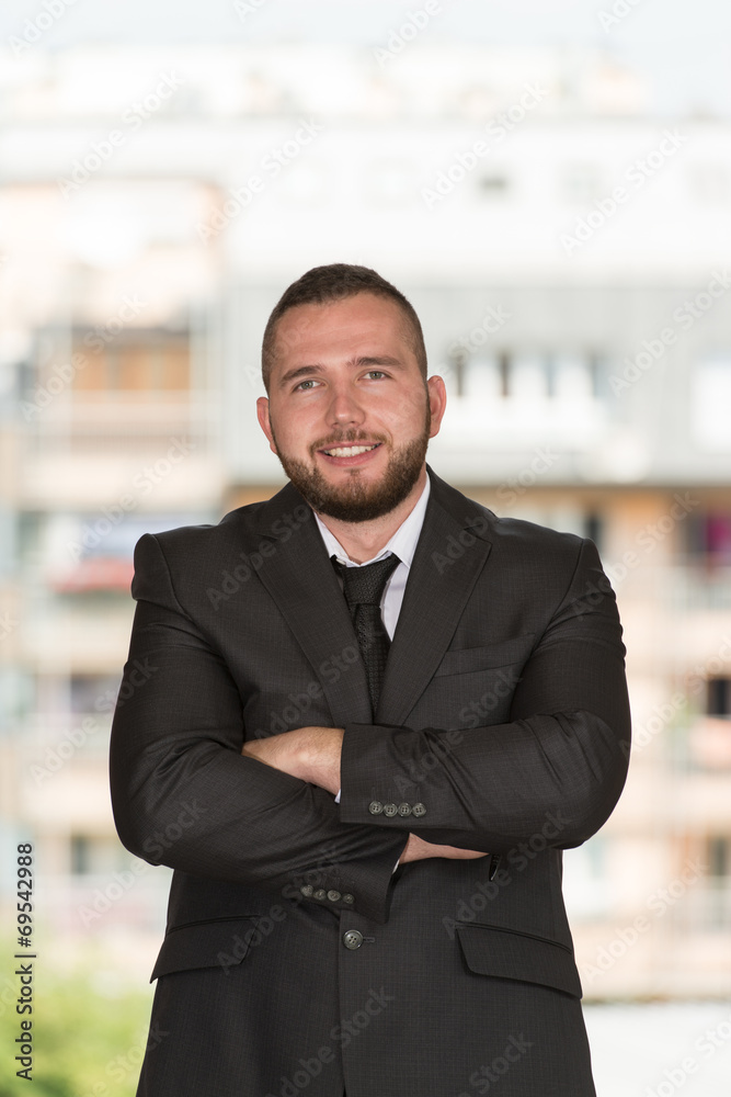 Caucasian Male Construction Manager With Arms Folded Caucasian Male Construction Manager With Arms Folded