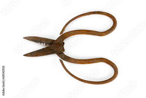 old scissors full of rust